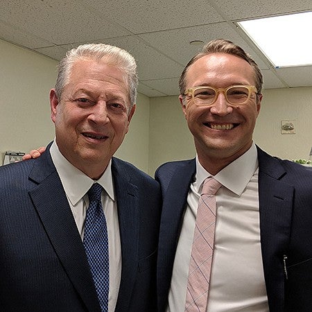 chc alum joel weber posing with al gore